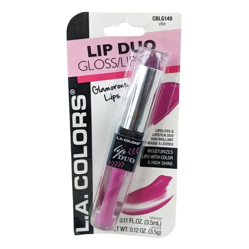 Lip Duo Lip Gloss and Lipstick, Moisturize and High Shine, 5.5g, #149-Vibe